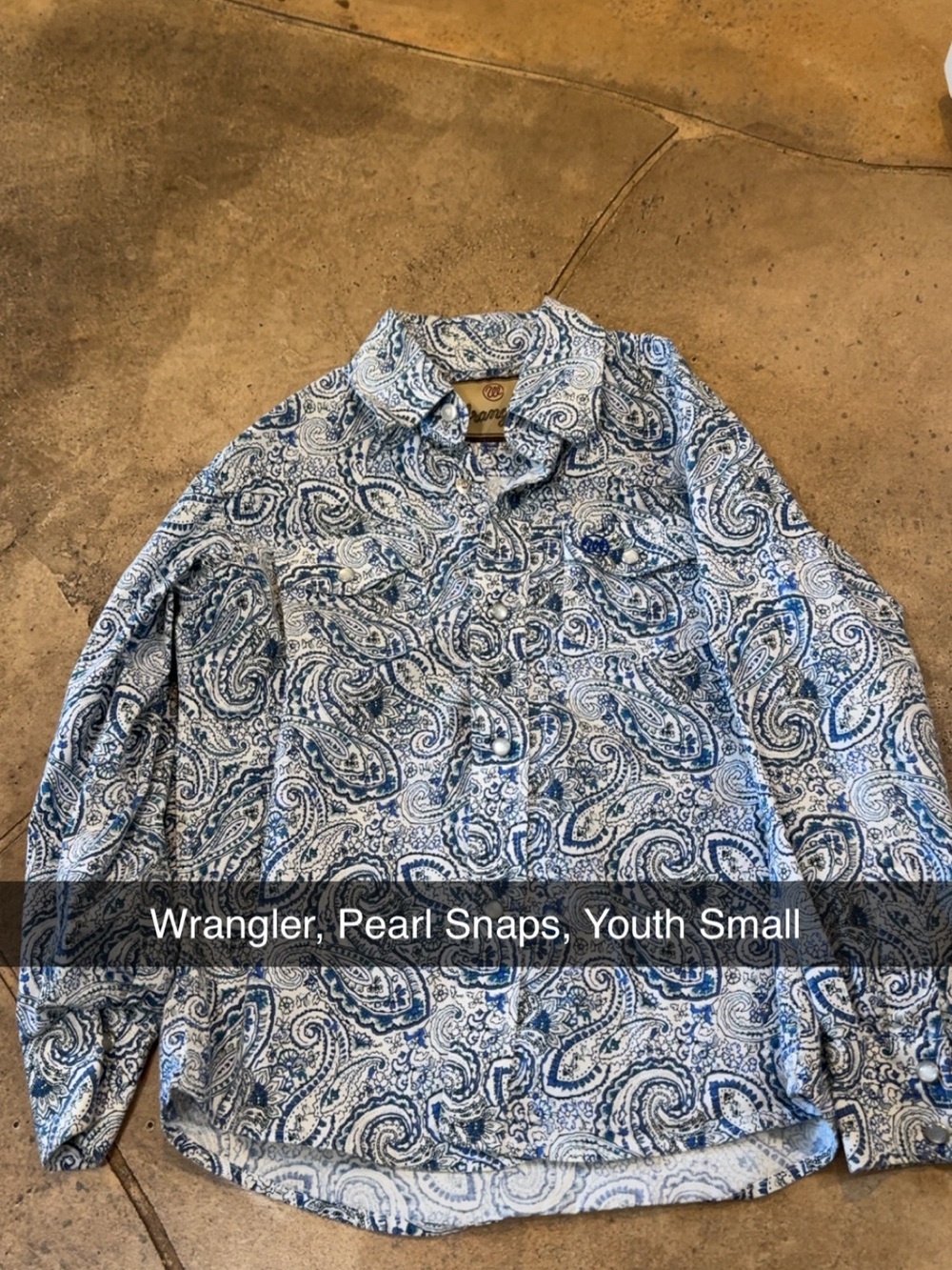 Wrangler Blue Paisley Pearl Snap Button-Down Shirt